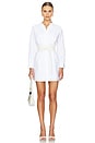 view 4 of 4 Pleated Shirt Dress in White