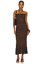 view 1 of 3 Boucle Fringe Dress in Espresso Multi