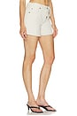 view 2 of 6 The Off Duty Drawstring Bow Long Hang Short in Natural Ecru