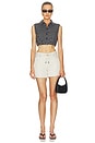 view 5 of 6 The Off Duty Drawstring Bow Long Hang Short in Natural Ecru