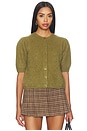 view 1 of 4 The Cashmere Airy Cardi in Deep Olive