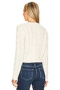 view 3 of 4 Cropped Cable V-Neck in Off White