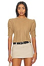 view 1 of 4 Ruched Sleeve Sweater in Light Camel