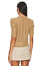 view 3 of 4 Ruched Sleeve Sweater in Light Camel