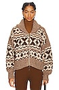 view 2 of 5 Fairisle Zip Sweater in Oatmeal Multi