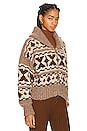view 3 of 5 Fairisle Zip Sweater in Oatmeal Multi