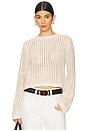 view 1 of 5 Crochet Bell Sweater in Alabaster