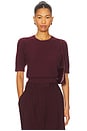 view 1 of 4 Ladder Pointelle Sweater in Cabernet