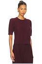 view 2 of 4 Ladder Pointelle Sweater in Cabernet