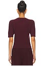 view 3 of 4 Ladder Pointelle Sweater in Cabernet
