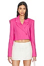 view 1 of 4 VESTE CROPPED STRONG SHOULDER in Flamingo