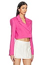 view 2 of 4 VESTE CROPPED STRONG SHOULDER in Flamingo