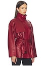 view 3 of 5 GABARDINA DE CUERO ALEXANDRA in Burgundy