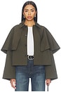 view 2 of 5 The Paddock Cape Jacket in Military Green