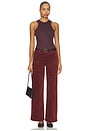 view 6 of 6 Le Slim Palazzo Pant in Wine