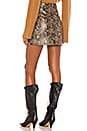 view 3 of 4 Embossed Leather Skirt in Brown Multi