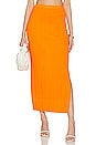 view 1 of 5 Mixed Rib Cutout Skirt in Bright Tangerine