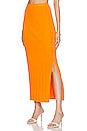 view 3 of 5 Mixed Rib Cutout Skirt in Bright Tangerine