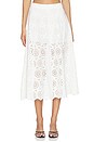 view 1 of 6 The Deco Eyelet Skirt in White