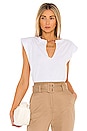 view 1 of 4 Padded Shoulder V Neck in Blanc
