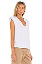 view 2 of 4 Padded Shoulder V Neck in Blanc