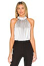 view 1 of 4 Shirred Halter Top in Silver