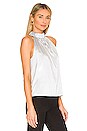 view 2 of 4 Shirred Halter Top in Silver