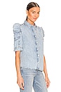 view 2 of 4 Ruched Puff Sleeve Denim Shirt in Cresthaven