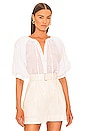 view 1 of 5 Eyelet Puff Sleeve Top in Blanc