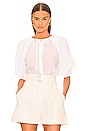 view 2 of 5 Eyelet Puff Sleeve Top in Blanc