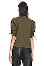 view 3 of 4 Ruched Tie Sleeve Tee in Fatigue