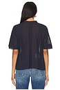 view 3 of 4 Pleated Button Up Blouse in Navy