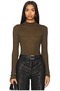 view 1 of 5 Mesh Lace Turtleneck in Rich Military