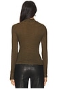 view 3 of 5 JERSEY DE CUELLO ALTO CON ENCAJE DE MALLA in Rich Military