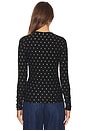 view 3 of 5 Dotted Stretch Mesh Top in Black Multi