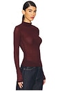 view 2 of 4 Mixed Mesh Turtleneck in Deep Burgundy