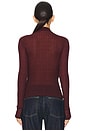 view 3 of 4 Mixed Mesh Turtleneck in Deep Burgundy