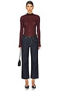 view 4 of 4 Mixed Mesh Turtleneck in Deep Burgundy