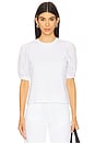 view 1 of 4 The Lace Sleeve Tee in White