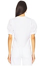 view 3 of 4 The Lace Sleeve Tee in White