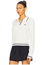 view 2 of 5 Long Sleeve Tennis Polo Top in White