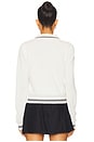 view 3 of 5 Long Sleeve Tennis Polo Top in White