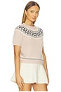 view 2 of 4 The Short Sleeve Cashmere Fairisle in Pink Sand