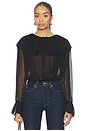 view 1 of 4 Tiered Statement Blouse in Black