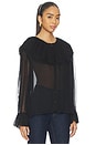 view 2 of 4 Tiered Statement Blouse in Black