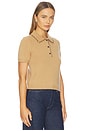 view 2 of 4 The Leather Stitch Polo Top in Camel