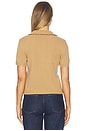 view 3 of 4 The Leather Stitch Polo Top in Camel