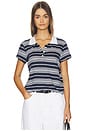 view 1 of 4 The Striped Short Sleeve Polo in Navy Multi