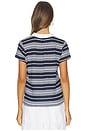 view 3 of 4 The Striped Short Sleeve Polo in Navy Multi