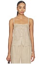 view 1 of 4 The Linen Button Cami in Flax
